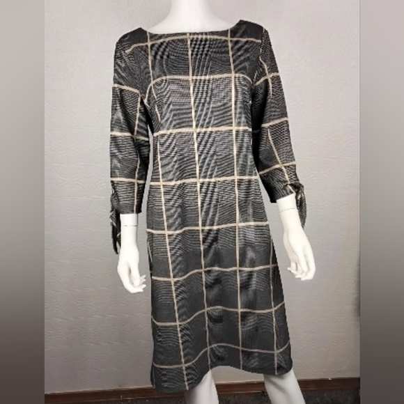 Liz Claiborne -Plaid Gray Women's Dress - Picture 3 of 5